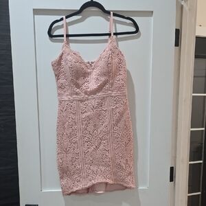 Guess Blush Pink Lace Mini Dress